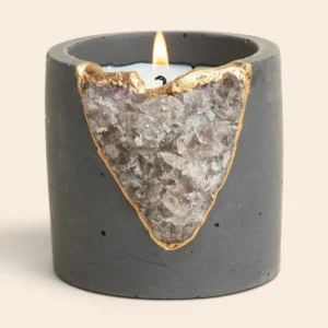Obsidian Smoke Geode Candle